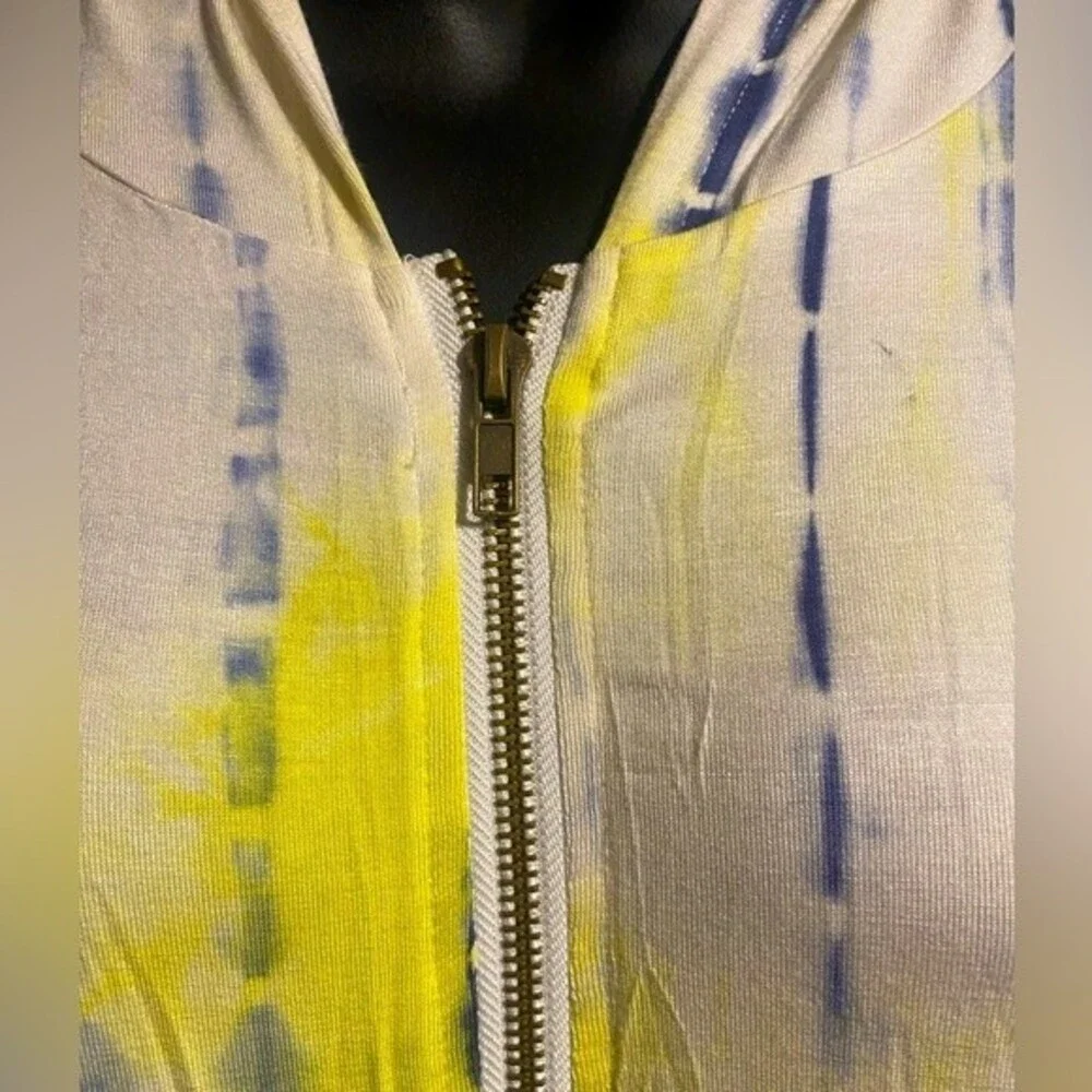 NWT Buckle Hem & Thread sleeveless tie dye hoodie / swimsuit coverup zip up S - Picture 9 of 11